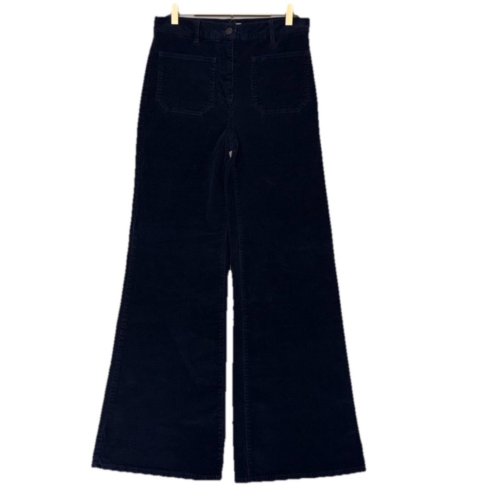 Nili Lotan Navy Blue Corduroy Wide Leg Pants Sz. 4